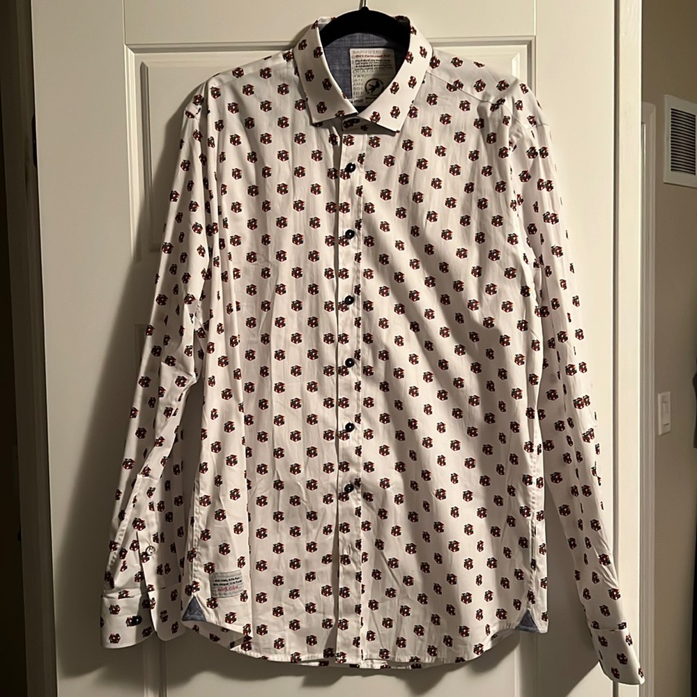 A Fish Named Fred Dress Shirt (Rubrik Cube Print) XL